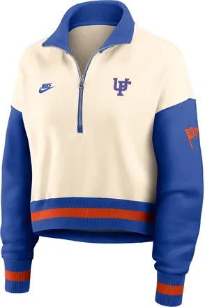 Nike Florida Legacy Nike Womens College Cropped Oversized 1/4-Zip Crew in Brown | 03O80E4VUFV-A6C