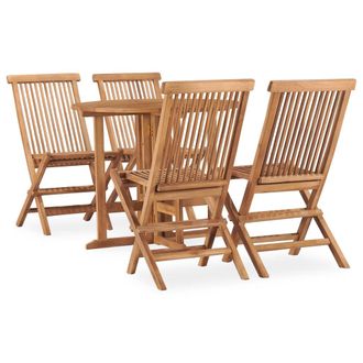 vidaXL Vidaxl - Set De Comedor De Jard&iacute;n Plegable 5 Pzas Madera Maciza De Teca