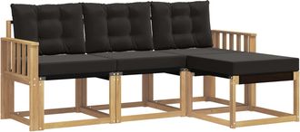 vidaXL Conjunto De Sof&aacute;s De Exterior 4 Uds. Blanco Y Negro Vidaxl