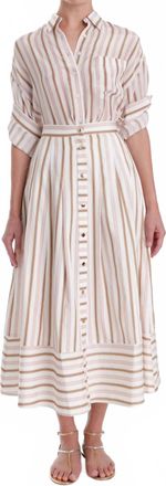 Karina Grimaldi Spencer Striped Midi Skirt In Multi Stripe
