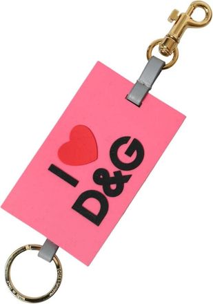 Dolce & Gabbana Trifold Sleutelhouder Etui - Dames - Sleutelhangers & Tashangers - Roze - ONE Size - Leer - Accessoires