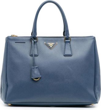 Prada Pre-owned Handbags, female, Blue, Size: ONE SIZE Pre-owned Leather Tote Bag