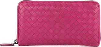 Bottega Veneta Pre-owned Womens Zip-Around Wallet - Pink - One Size