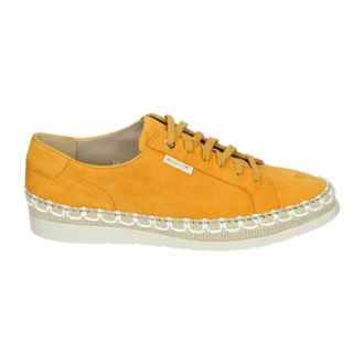 Mephisto Sportieve Lage Damesschoenen Oranje - Dames - Sneakers - Oranje - 37 1/2 EU - Leer - Schoenen