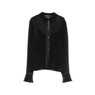 Gucci Lace-trim Sheer Blouse