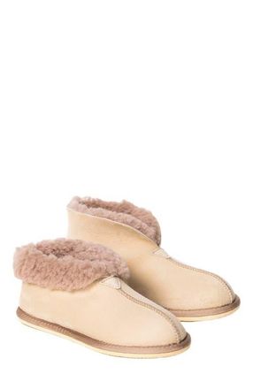 Celtic & Co. Ladies Shearling Bootee Slippers in Oatmeal at Nordstrom, Size 11