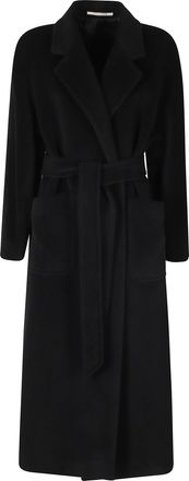 Tagliatore Black Double-Breasted Virgin Wool Coat