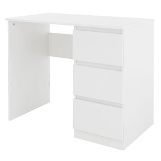 ML Design Escritorio con tres cajones 90x76x50 cm Blanco Madera