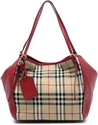 Burberry Pre-owned Shoulder Bags, female, Multicolor, Size: ONE SIZE Pre-owned Canvas Tote