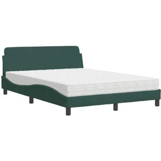 vidaXL Vidaxl - Cama Con Colch&oacute;n Terciopelo Verde Oscuro 120x200 Cm