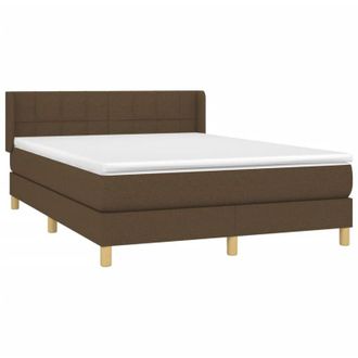 vidaXL Vidaxl - Cama Box Spring Con Colch&oacute;n Tela Marr&oacute;n Oscuro 140x190 Cm