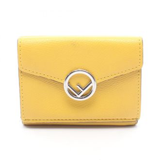 Fendi Yellow Leather Wallet (Tri-Fold) (Pre-Owned)