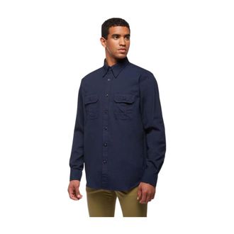 Brooks Brothers Regent regular fit Canvas Safari Sport Shirt - Heren - Casual Overhemden - Blauw - M - Katoen - Overhemden