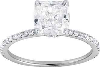 LuvMyJewelry Adeline 2.3 Ct Cushion Lab Grown Diamond Engagement Ring in 14K White Gold at Nordstrom, Size 7