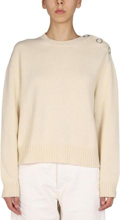 Jil Sander Beige Knitted Crew Neck Sweater