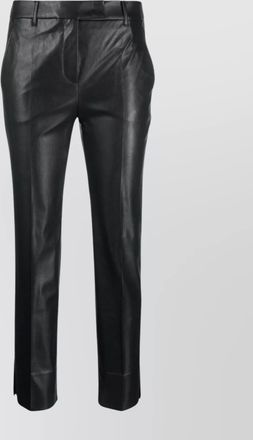 Incotex slim fit faux leather trousers