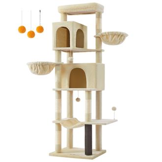 FEANDREA &Aacute;rbol para gatos multinivel de 190 cm de color beige