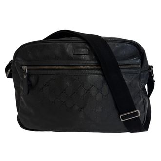 Gucci Gg Imprim&eacute; Black Pvc Shoulder Bag (Pre-Owned)