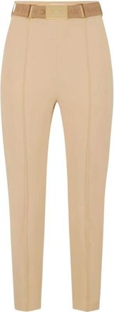 Elisabetta Franchi Dames, Broeken, Bruin, Maat: XL Leer