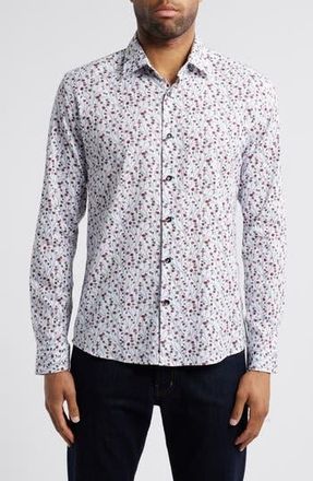 Stone Rose Flower Garden Print Button-Up Shirt in Berry at Nordstrom Rack, Size Small