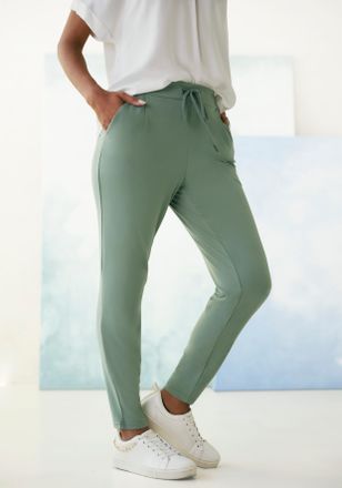 Lascana Schlupfhose LASCANA, Damen, Gr. 34, N-Gr, gr&uuml;n (jade), Jersey, Obermaterial: 95% Polyester, 5% Elasthan, unifarben, figurumspielend kn&ouml;chellang, Hosen