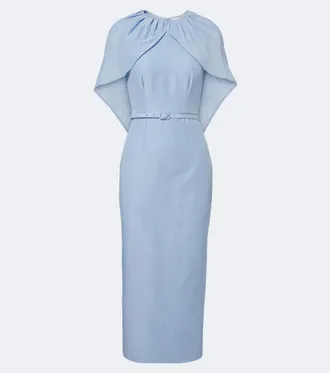 Roland Mouret Belted caped midi dress
