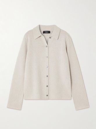 Theory Cardigan In Misto Cashmere E Lana - Grigio