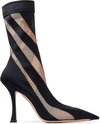 Jimmy Choo London X Mugler Spiral Sock Ankle Boots, Brand Size 34.5 ( US Size 4.5 )