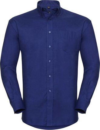 Russell Athletic Russell Collectie Heren Lange Mouw Easy Care Oxford Shirt (Helder Koninklijk)