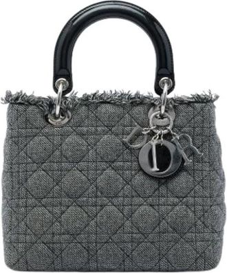 Dior Pre-owned Lady Handbag - Dames - Vintage Handtas - Grijs - ONE Size - Leer - Vintage