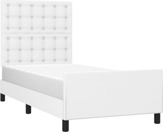 vidaXL Vidaxl - Estructura De Cama Sin Colch&oacute;n Cuero Sint&eacute;tico Blanco 90x200 Cm