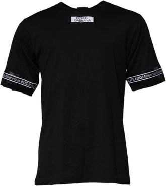 Dolce & Gabbana Mens Black dgmillennials Cotton Crew Neck T-Shirt