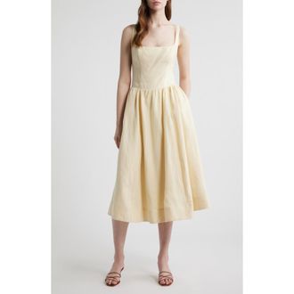 Reformation Janu Linen Sundress in Sugar at Nordstrom, Size 12