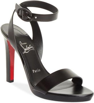 Christian Louboutin Fanny Sandal in Black/Lin Black/Bk at Nordstrom, Size 10.5Us
