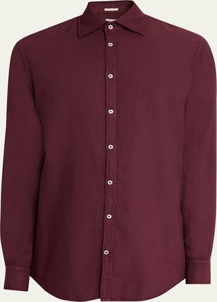 Massimo Alba Mens Genova Solid Sport Shirt