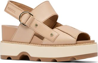 Sorel Joanie IV Platform Wedge Sandal in Honest Beige/Gum at Nordstrom, Size 8.5