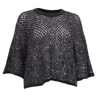 BA&SH Ba & sh Round-Neck Jumper in Black Polyamide