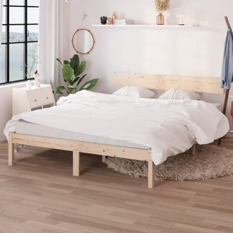 vidaXL Estructura De Cama Doble Sin Colch&oacute;n Madera Maciza Vidaxl