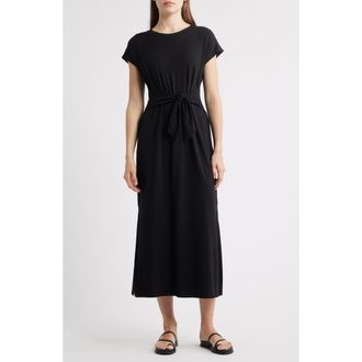 Eileen Fisher Crewneck Maxi Dress in Black at Nordstrom Rack, Size Xx-Small