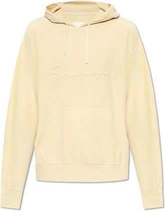 Givenchy Hoodies & sweatvesten, Heren, Beige, L, Corduroy Embroidered Logo Hoodie