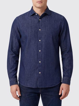 Boglioli Camicia slim fit in cotone con collo francese