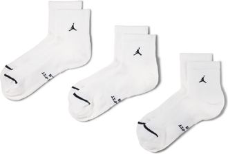 Nike Jordan Everyday Elevated Ankle Socks (3 Pairs) in White | IR6320-100