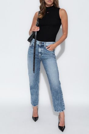 Diesel Top T-MOKKY-SL-MICRODIV, Womens, Black