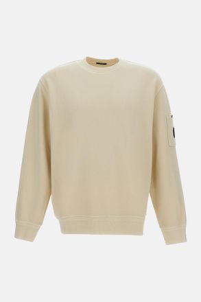 C.P. Company Cotton Diagonal Fleece Crewneck Lens Sweatshirt