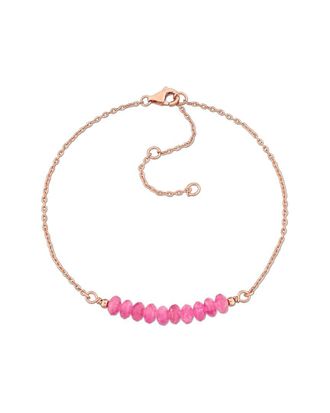 Rina Limor Silver 0.81 Ct. Tw. Pink Tourmaline Bead Bar Bracelet
