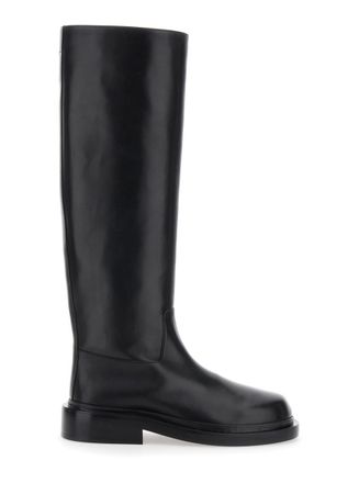 Jil Sander Black Leather High Boots