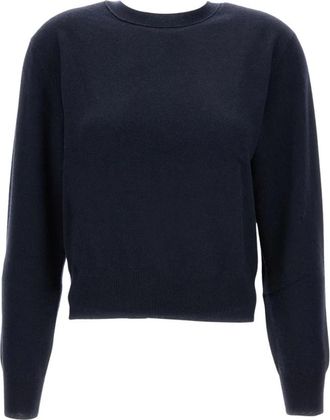 Lisa Yang Rondgebreide trui - Dames - Ronde hals truien - Blauw - M - Wol - Truien & Vesten