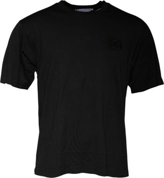 Dolce & Gabbana Black Cotton Crew Neck Short Sleeves Mens T-shirt