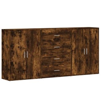 Berkfield Home Sideboards 3 pcs Smoked Oak 60x31x84 cm Engineered Wood in Brown | Size: 60 x 31 x 84 cm