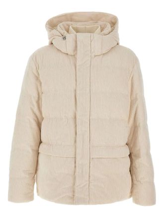 Kiton corduroy-effect jacket - men - Polyester/Cotton/Modal/Spandex/Elastane/Duck Down/Feather - 54 - Neutrals